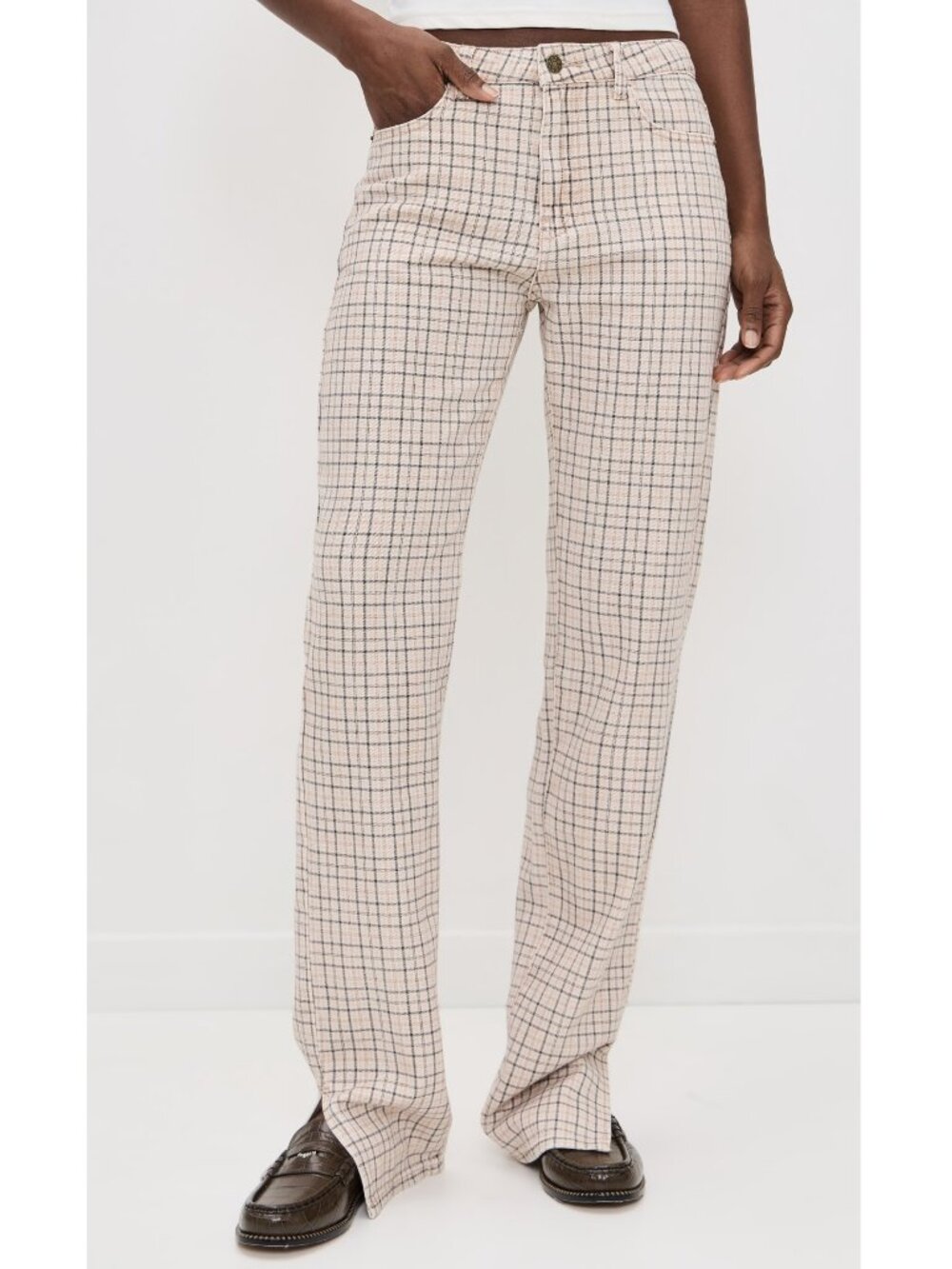 NWT Lioness Women's Alabama Checked Detail Jeans Size M